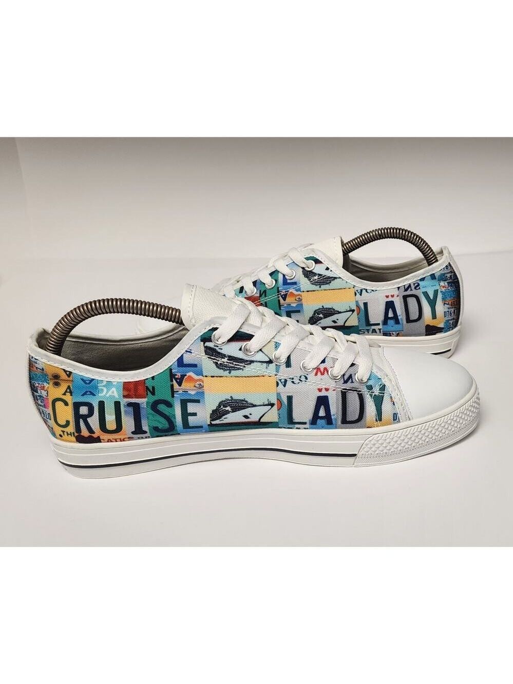 Cruise Lady Custom License Canvas Low Top Casual Sneaker Shoes Size US 10 - Picture 5 of 10
